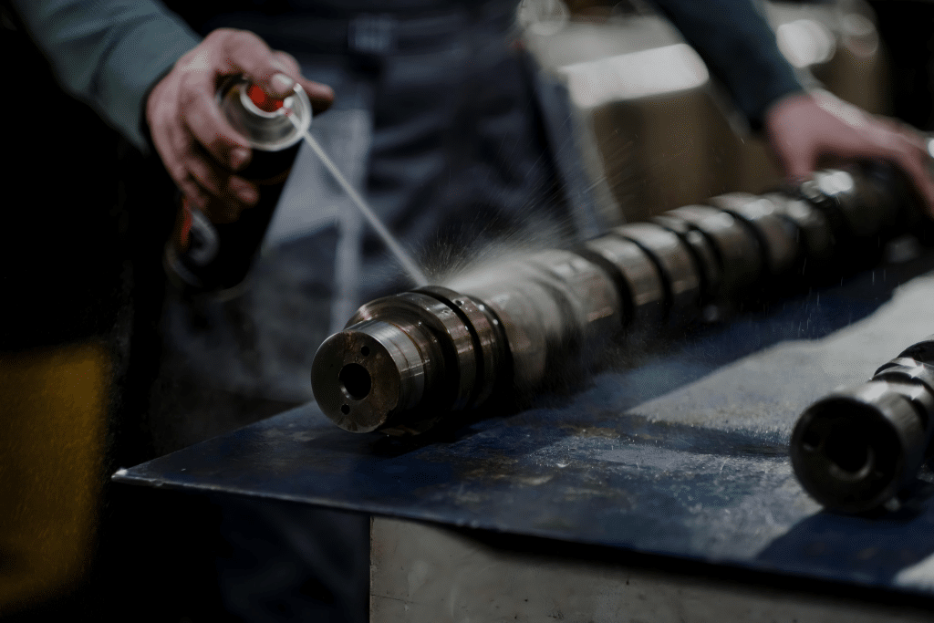 Applying degreaser on carbon steel