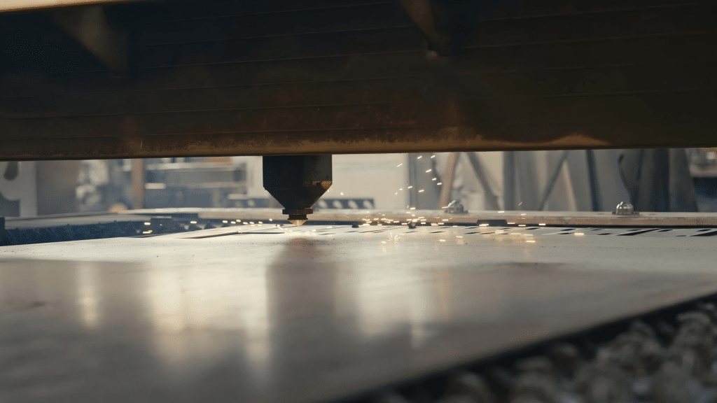 close up of an industrial welding machine