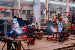 Welders working in a workshop